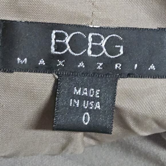 BCBGMAXAZRIA Beige Fitted Blazer Jacket Size 0 - Picture 3 of 5